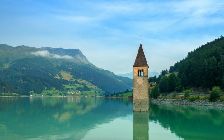Lacul Reschen si Turnul lui Rapunzel