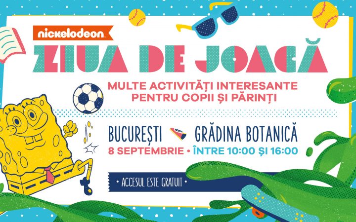 Nickelodeon organizează în România prima ediție a evenimentului Ziua de Joacă, o zi departe de televizor și tehnologie