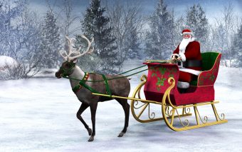 Santa Claus with the sleigh