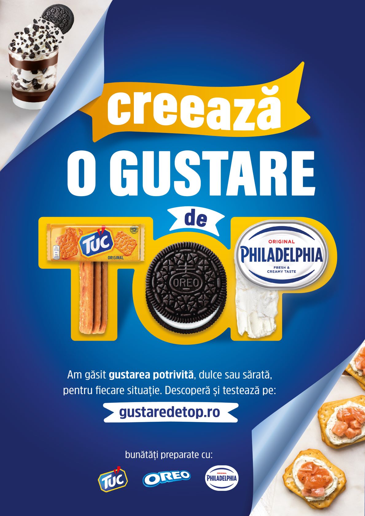 Biscuiții TUC și OREO și crema de brânză PHILADELPHIA - mixul ideal pentru o gustare perfectă