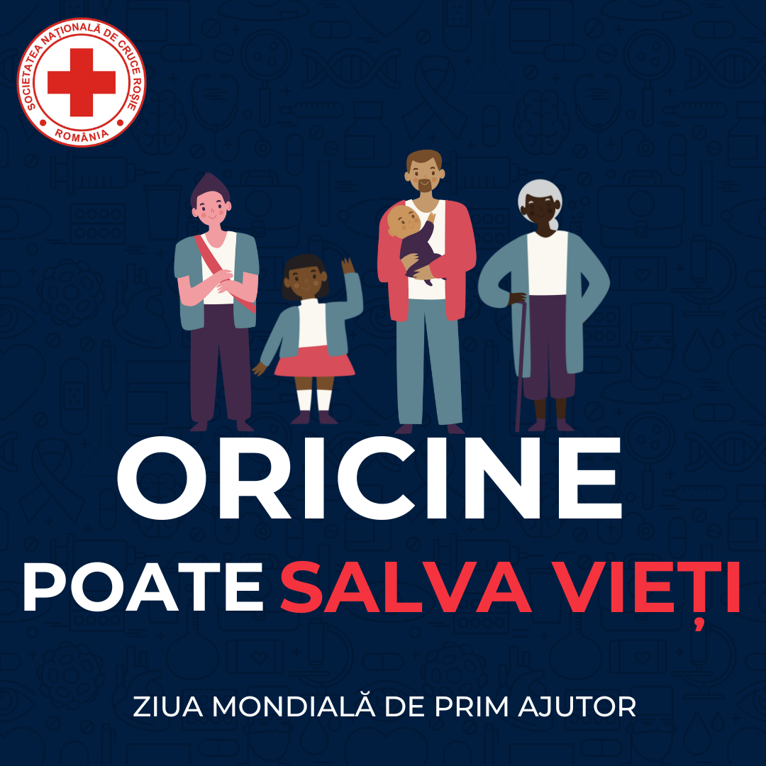 Crucea Roșie Română marchează Ziua Mondială de Prim Ajutor - „Învață și acordă primul ajutor la orice vârstă”