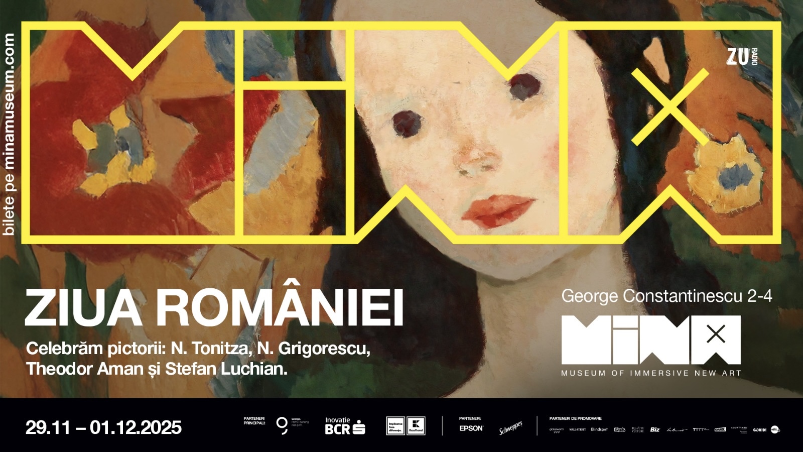 Activități pentru copii la MINA. Weekend special cu ateliere pentru cei mici și un show imersiv cu ocazia Zilei Naționale a României.