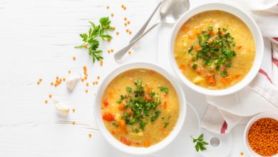 Supă de linte roșie și legume