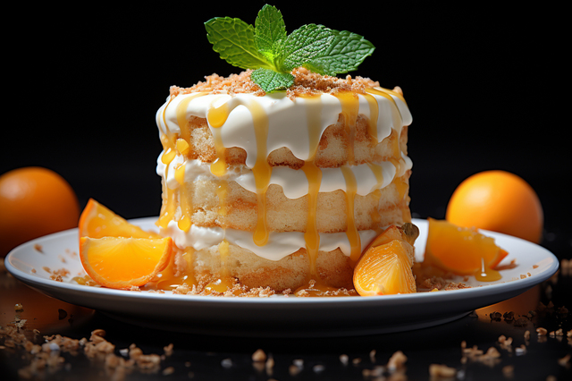 Tort cu portocale și cremă de iaurt