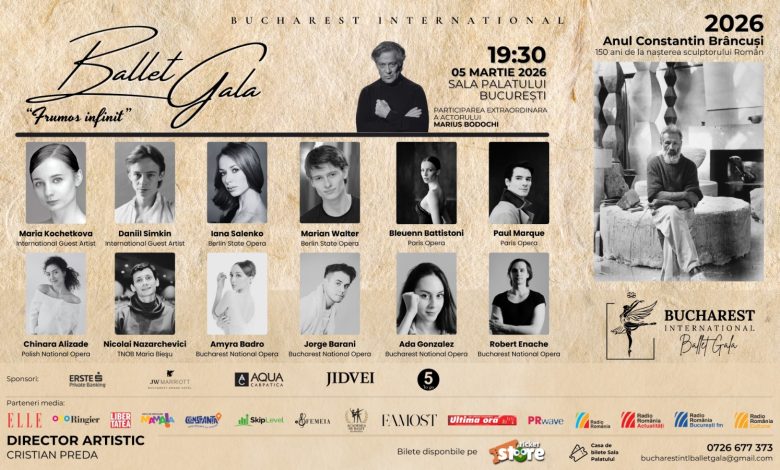 Marius Bodochi dă voce universului lui Brâncuși, la Bucharest International Ballet Gala