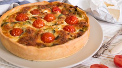 Tartă sărată „12 linguri”... cu roșii cherry și măsline