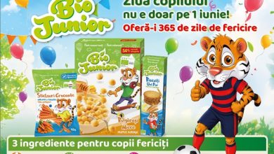 BIO JUNIOR recomanda „3 INGREDIENTE PENTRU UN COPIL FERICIT": Mișcare. BIO. Iubire. 365 de zile de fericire
