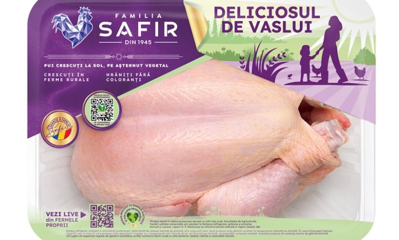 Familia Safir lansează noi ambalaje pentru gamele sale de produse și își consolidează promisiunea de pui corect, ca pentru copiii noștri