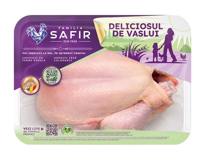 Familia Safir lansează noi ambalaje pentru gamele sale de produse și își consolidează promisiunea de pui corect, ca pentru copiii noștri