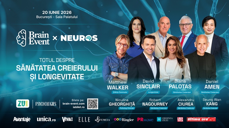 Conferința Brain Event 2026 aduce la București elita mondială a cercetării în longevitate și sănătat...