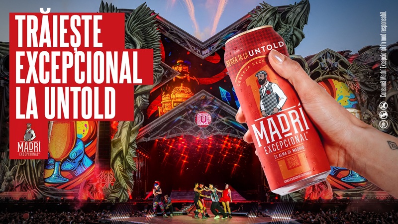 Madrí Excepcional este și anul acesta berea oficială UNTOLD. Pentru al doilea an consecutiv, Madrí Excepcional este berea oficială a festivalului