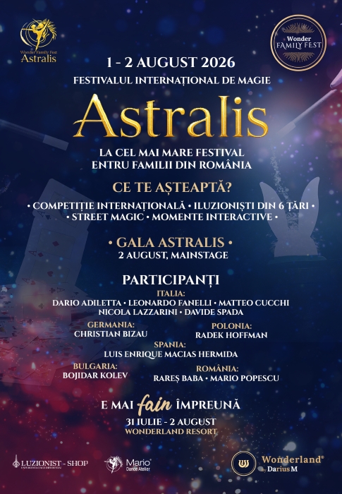 Competiție internațională de magie cu iluzioniști din șase țări și spectacole gratuite pentru public