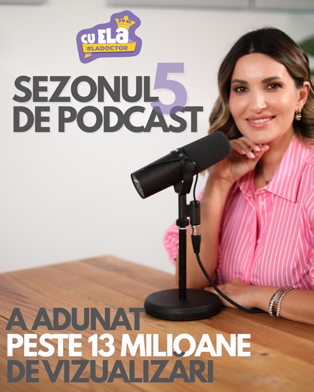 Sănătatea, în topul preferințelor online: Ela Crăciun încheie sezonul podcastului cu peste 13 milioane de vizualizări