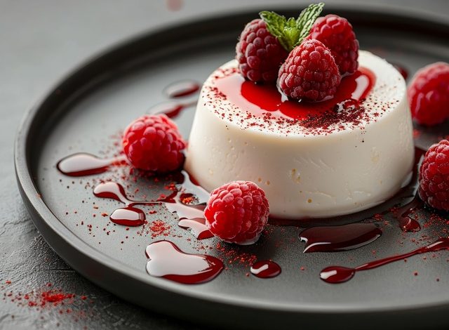 Panna cotta cu zmeură