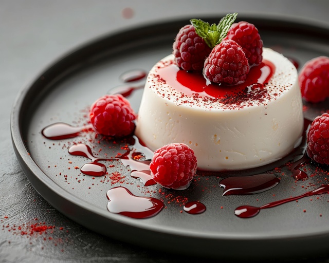 Panna cotta cu zmeură