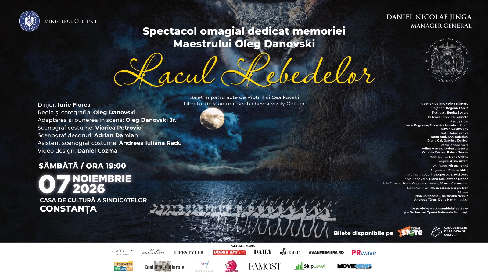 „Lacul lebedelor” revine la Constanța, într-un spectacol omagial dedicat marelui maestru Oleg Danovski, la 30 de ani de la dispariția sa  