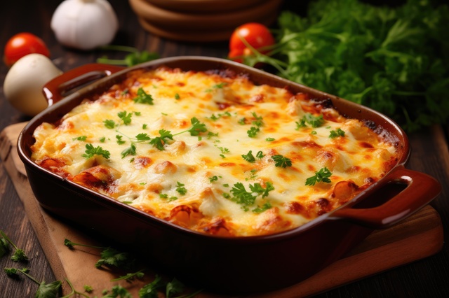Sufleu de conopidă cu mozzarella