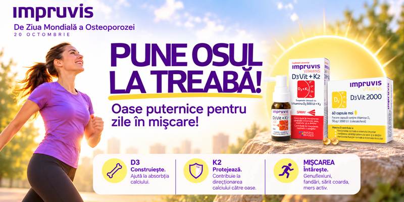 De Ziua Mondială a Osteoporozei, Impruvis lansează campania „Pune osul la treabă!”: un îndemn la mișcare și grijă pentru sănătatea oaselor